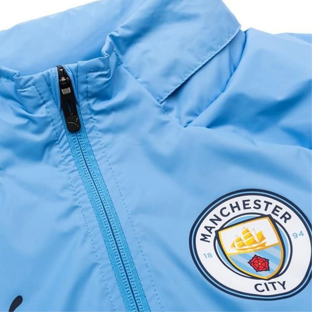 Puma All-Weather Series Colorblock High Neck Diagonal Zip Training Jersey Men Tops Sky-Blue 767761-12