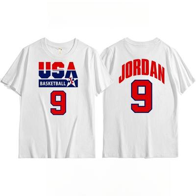 1992 Dream Team T-shirt American Men's Basketball Training Top Vintage Dream One Sports Casual Cotton Short Sleeves