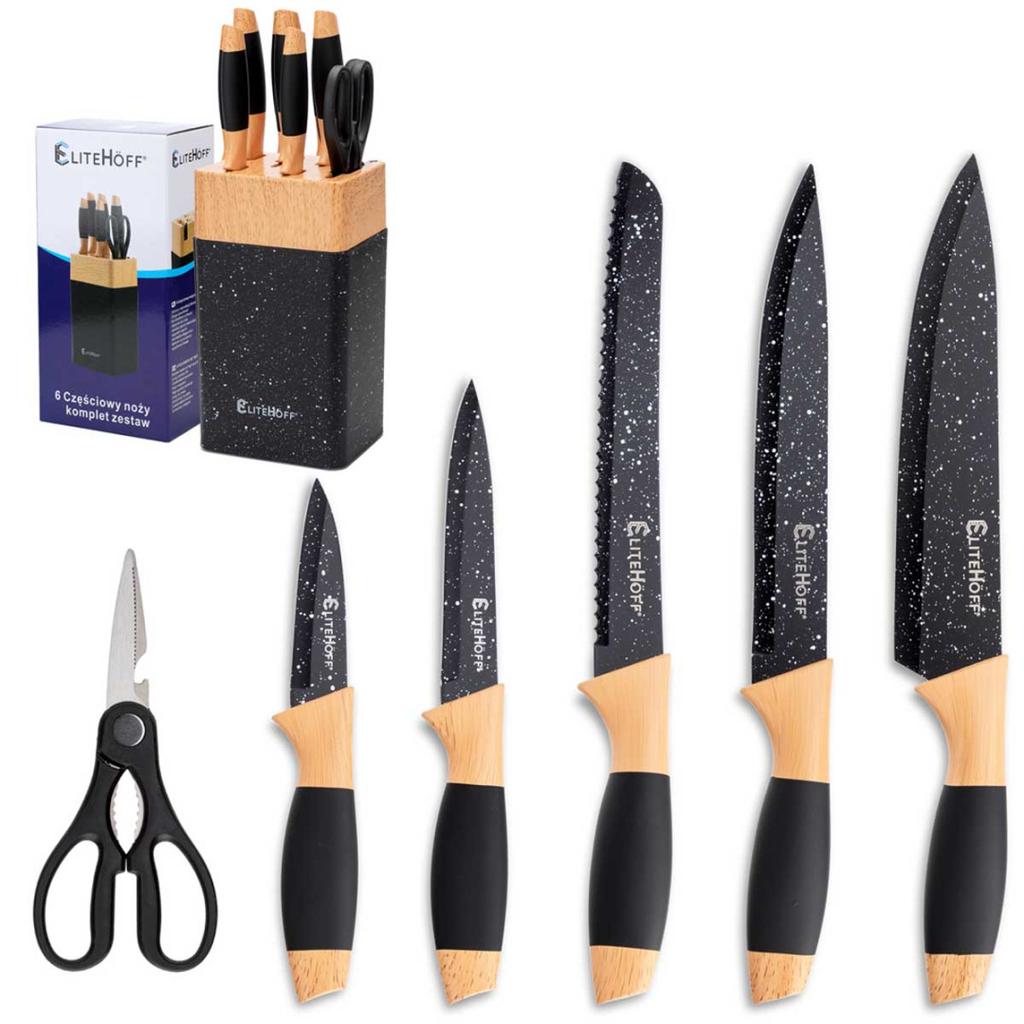 Kitchen Knife Set In A Stand With Sharpener E-6267