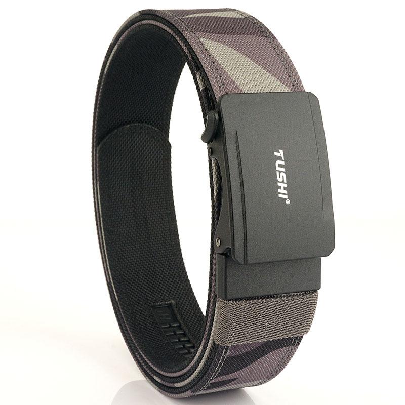 

Новый мужской ремень для поездок на работу с автоматической пряжкой из нейлона, универсальный двухслойный толстый ремень для отдыха на природе 120cm