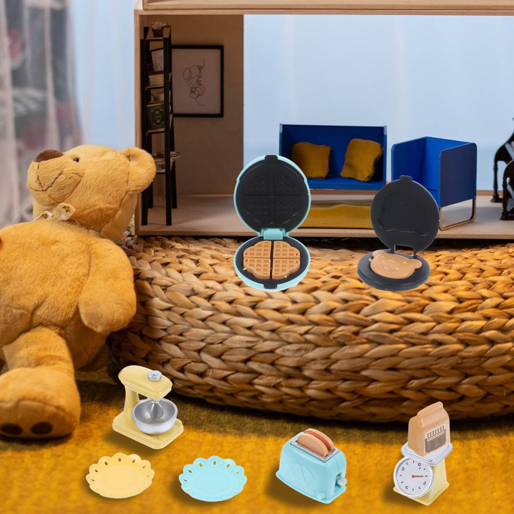 Kuchenka do domku dla lalek Miniaturowy zestaw do modelowania Akcesoria Domowy toster Dekoracyjne zabawki do pieczenia Naczynia kuchenne Plastikowe dziecko