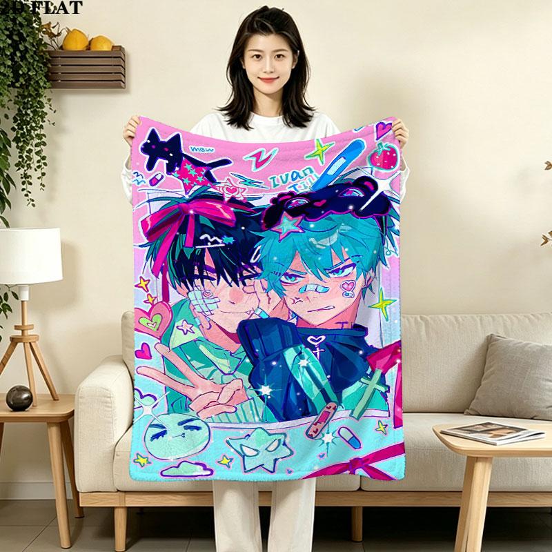 1PC Alien Stage Patterned Flannel Blanket Suitable For All Seasons For Home Decor Warmth And Comfort Gifts Holiday Present