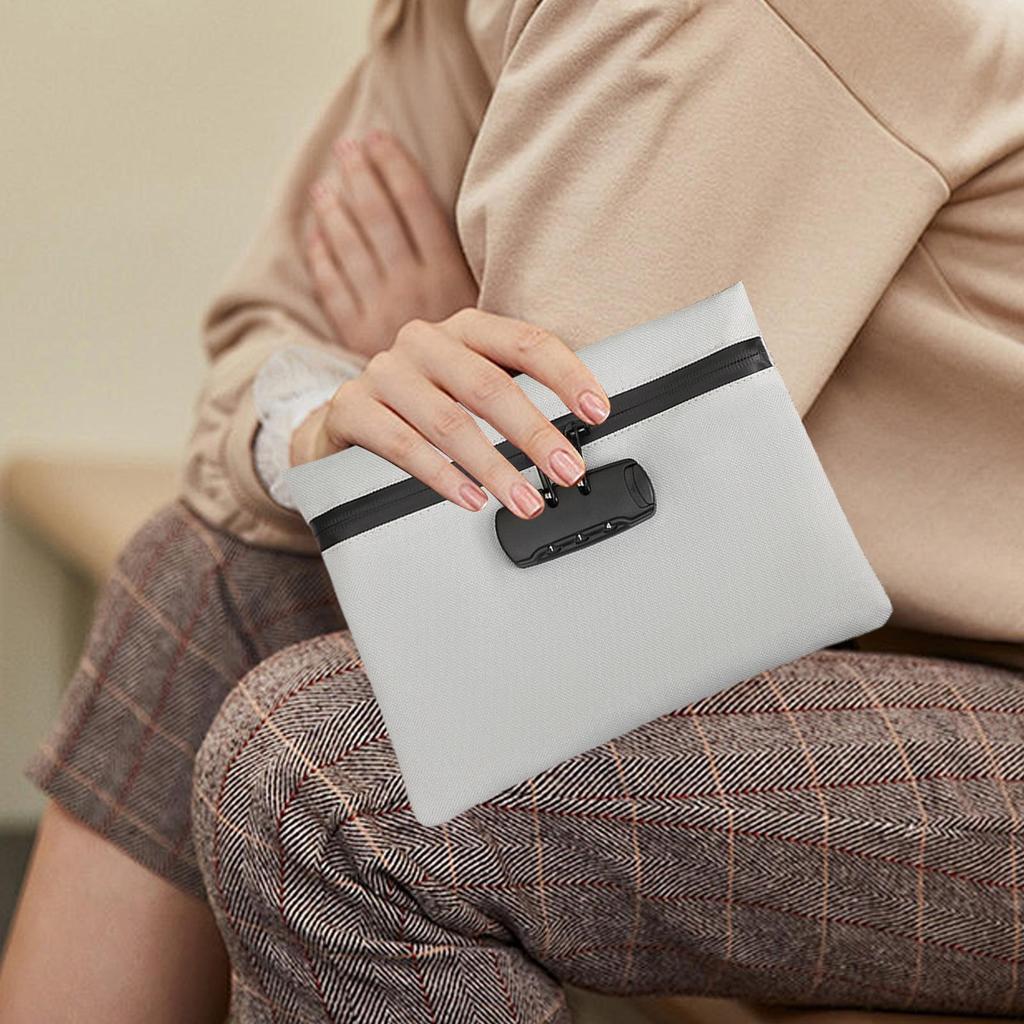 Waterproof Pouch Container With Password Lock Theft-Proof Organizer Portable Anti Cutting PU Money Bag For Personal Items