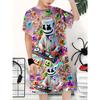 Boys' 3D Printed Casual Pullover  Shorts Set - Vibrant Cartoon Character Design, Short Sleeve