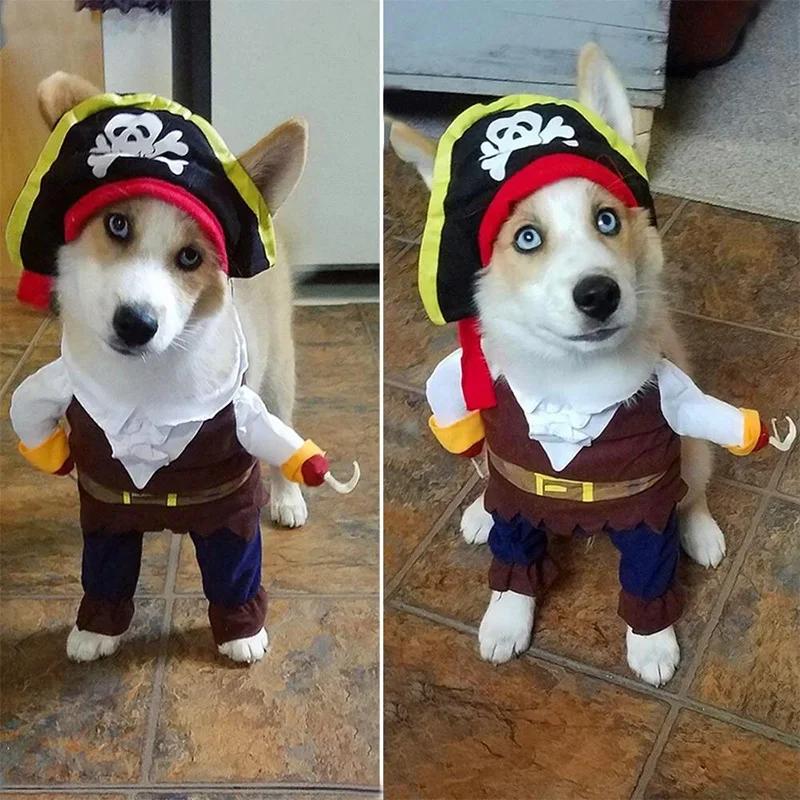 Halloween Pet Costume Fun Little Dogs Cats Pirate Suit Role-playing Clothes Small and Medium-sized Dog Clothing Pet Supplies