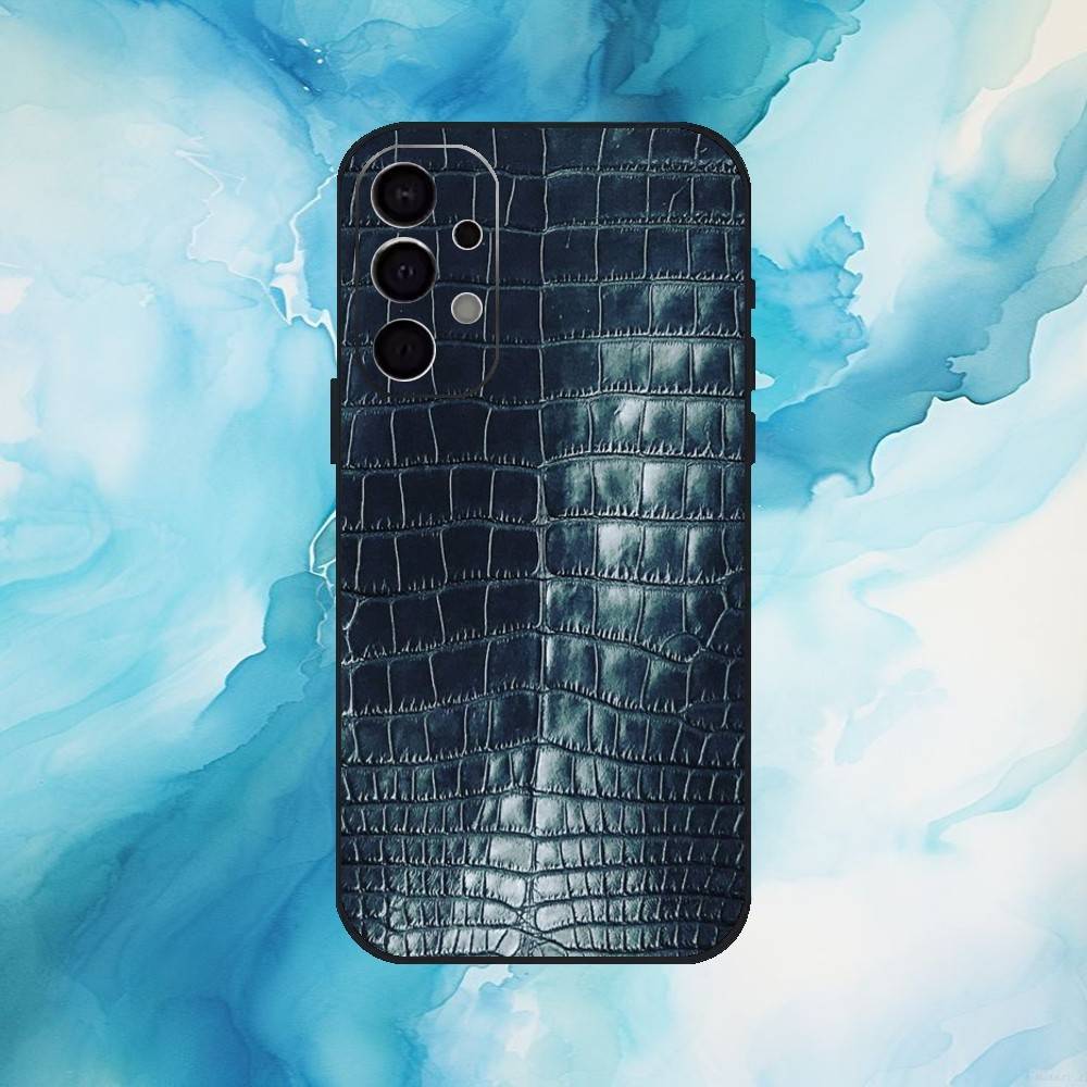 

Crocodile Leather Phone Case For Samsung S25,24,23,22,30,21,10,9,Ultra,Plus,Lite,FE,4,5 G Soft Black Case Samsung S24