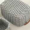 Cotton Rope Woven Storage Basket with Handle Sundries Cosmetic Storage Box Toys Snack Desktop Makeup Organizer Cotton Baskets