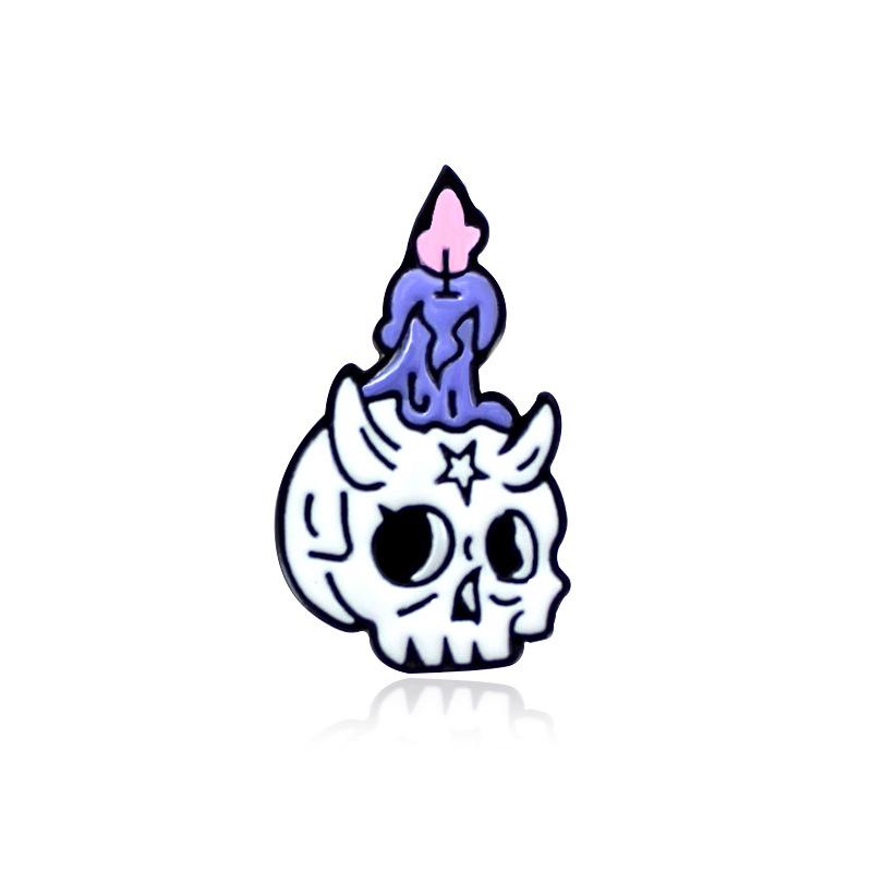 

Креативная брошь Эмаль Значки Смерти Хэллоуин Значок Зелье Кот Череп Ведьма Свеча SkullCandle