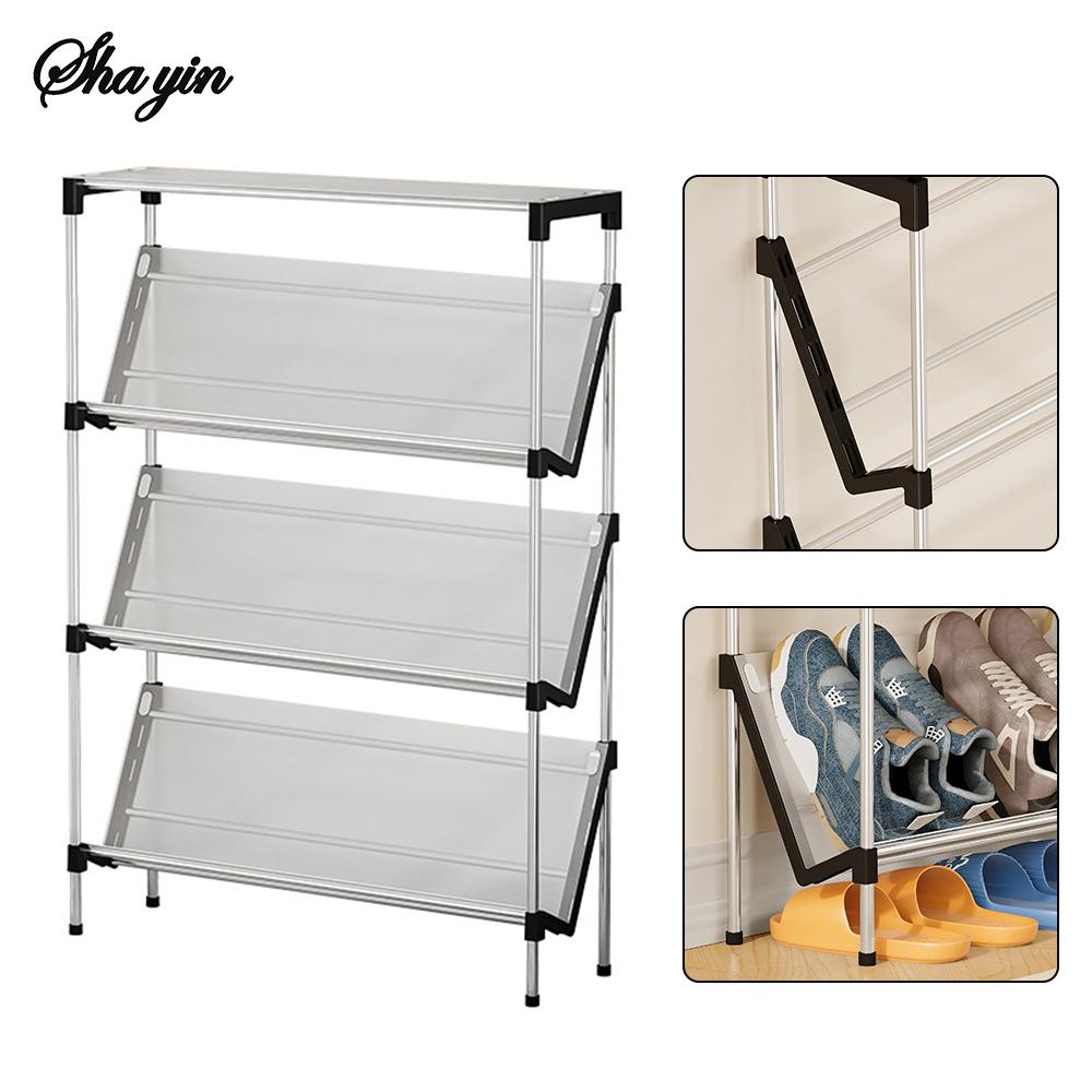 Ultra Thin Shoe Rack, Multi-Layer Household Small Narrow Doorway, Simple Sloping Shoe Storage Rack, Shoe Rack Behind The Door