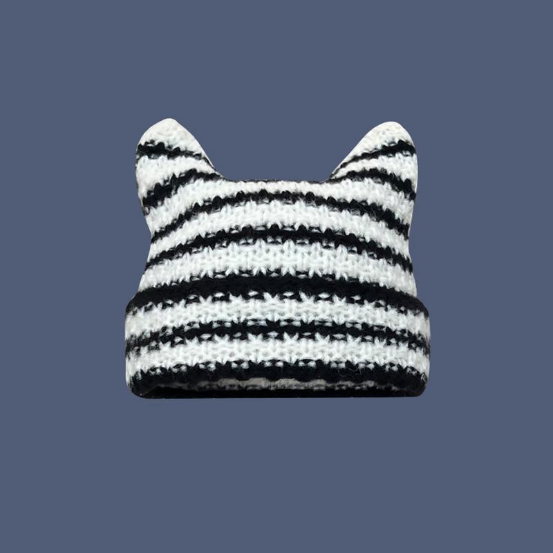 Crochet Knitted Hat Devil Horn Hat Beanie Skullies Beanie Winter Warm Funny Hat Halloween Party Cosplay Party Favors