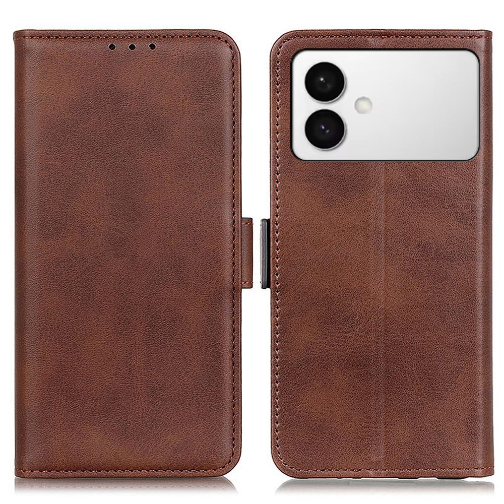 

For Samsung Galaxy S26 Edge Case Stand Cowhide Texture PU Leather Phone Cover