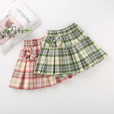 Saia Plissada para Meninas Meia Saia Novo Estilo Infantil Estilo Universitário Versátil Saia Xadrez