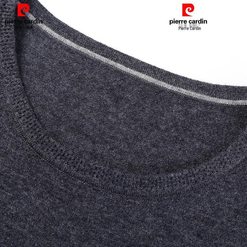 Pierre Cardin Men's 100% Pure Wool Short Sleeve Round Neck Sweater