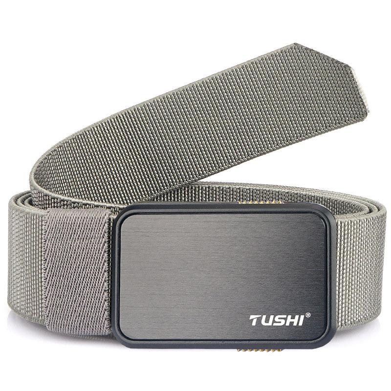 Nový pánský pásek na dojíždění s automatickou přezkou Nylonový pás, univerzální dvouvrstvý silný pás pro venkovní volný čas