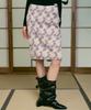 DRYROSE Flower Chiffon Skirt (Beige)