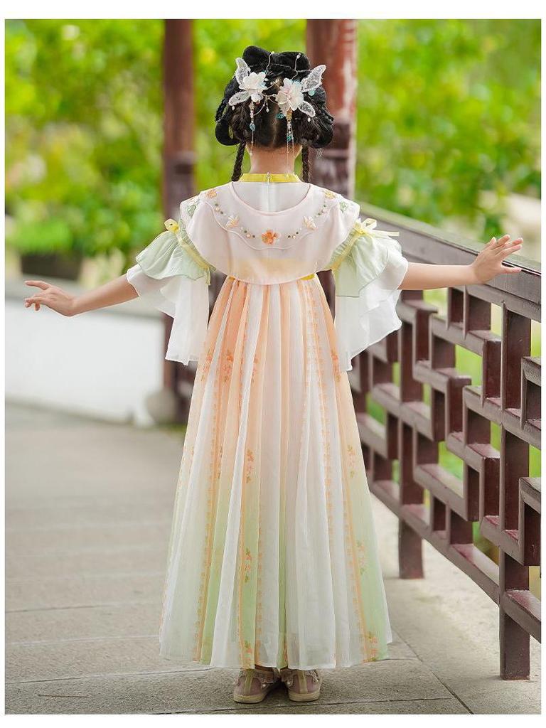 Girls' Summer Hanfu Fairy Dress - Ancient Style Tang Suit Skirt for 2026
