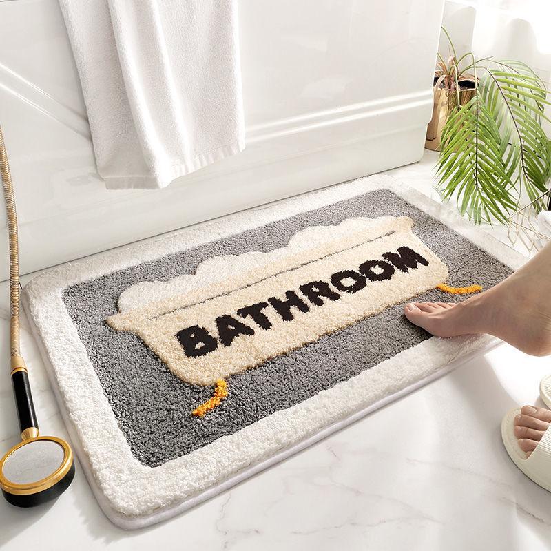 Cartoon Imitation Cashmere Floor Mat Bathroom Absorbent Toilet Door Entry Non-slip Mat Bedroom Carpet Door Mat Floor Mat Household