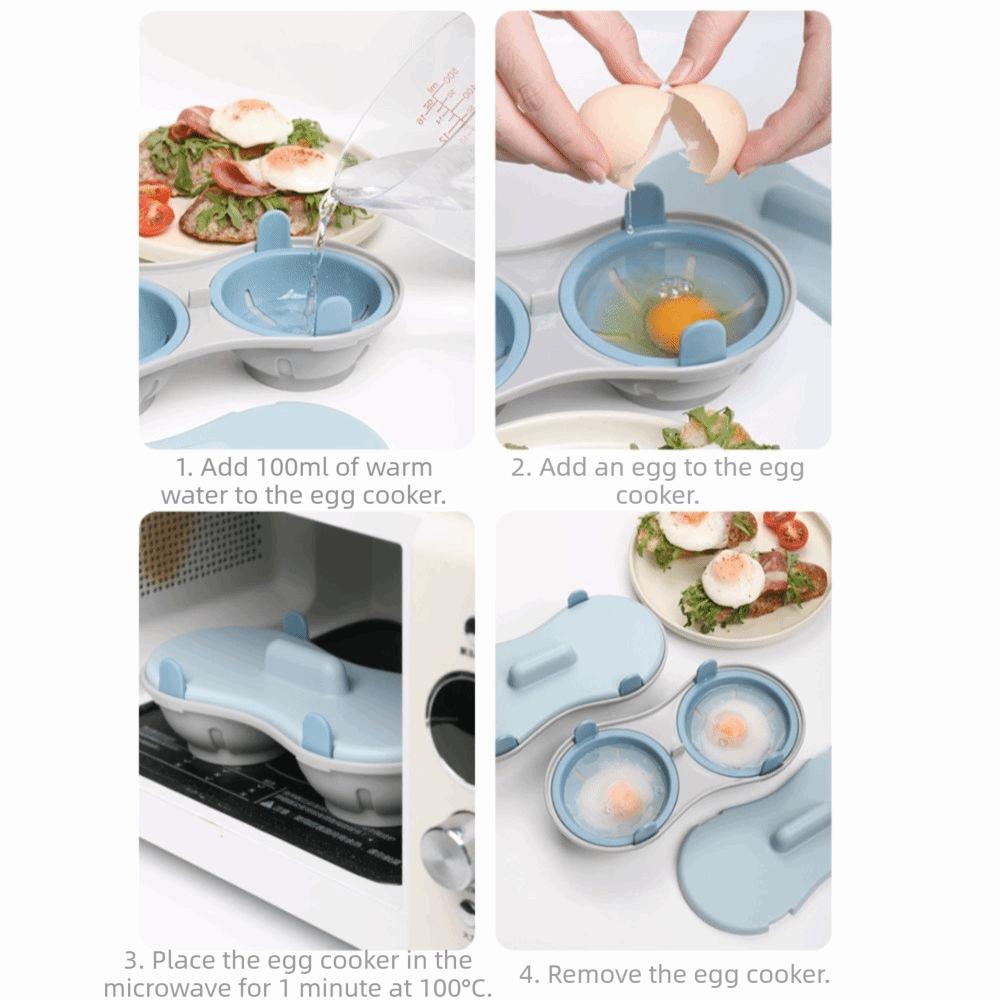 Blue Orange Egg Cooking Gadget Double Cavity Egg Steaming Tray Practical Poached Egg Cup  Breakfast