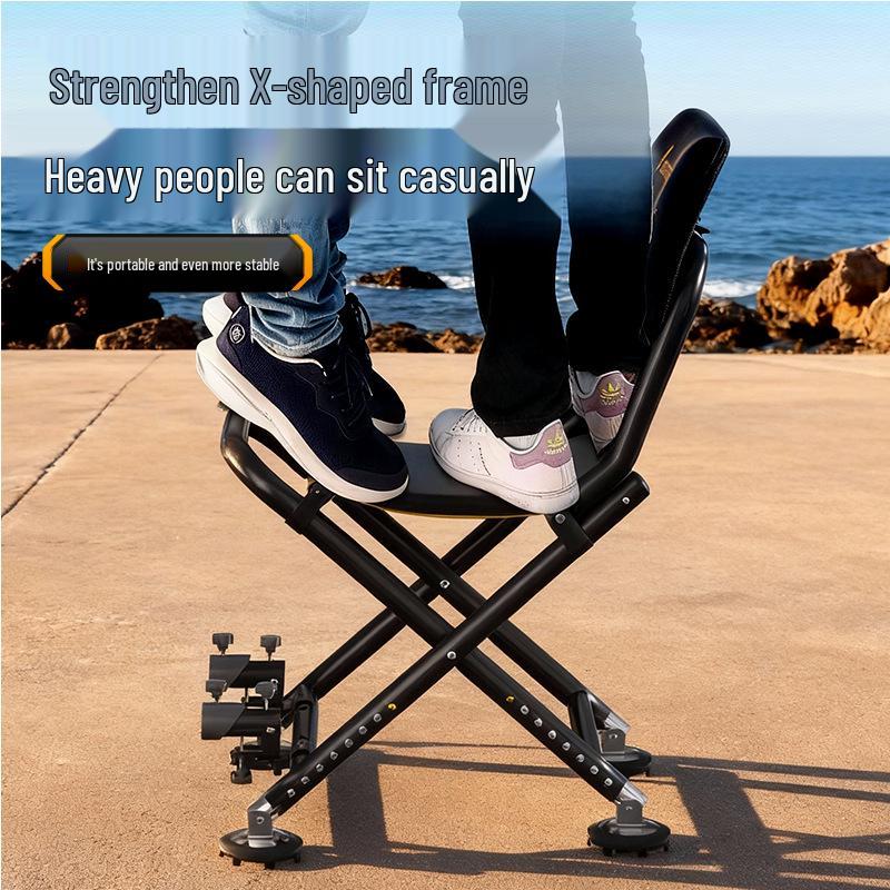 Portabel Fällbar Fiskestol för Alla Terränger - Multifunktionell Utomhussits för Vildfiske