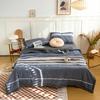 Simple Lines Summer Quilt Japanese Style Cotton Air Conditioning Quilt Luxury Soft Breathable Thin Blanket for Adults Kids