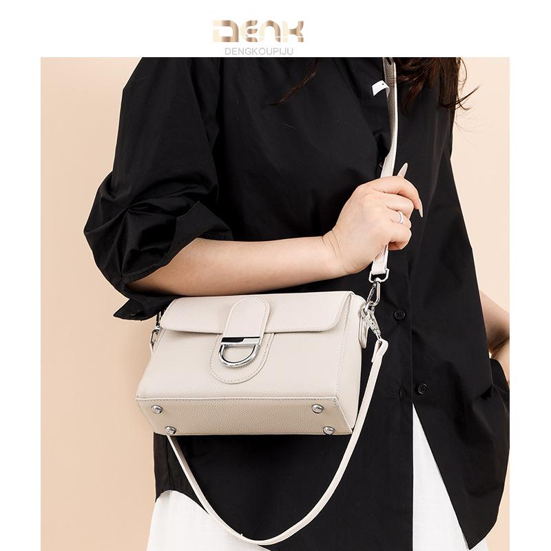 Sac Dame Cuir Véritable Petit Sac Carré Rétro Sac à Bandoulière Mode Sac Bandoulière