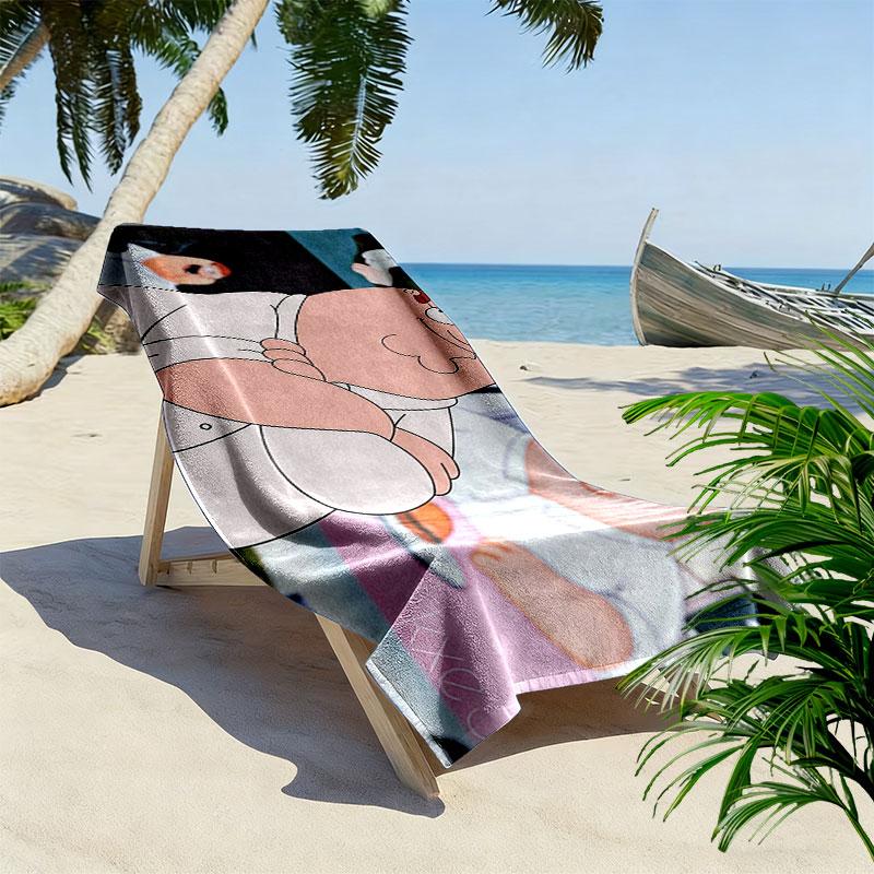 Peter Griffin Print Beach Towel, Large Soft Quick Dry Towel for Beach Camping Swimming