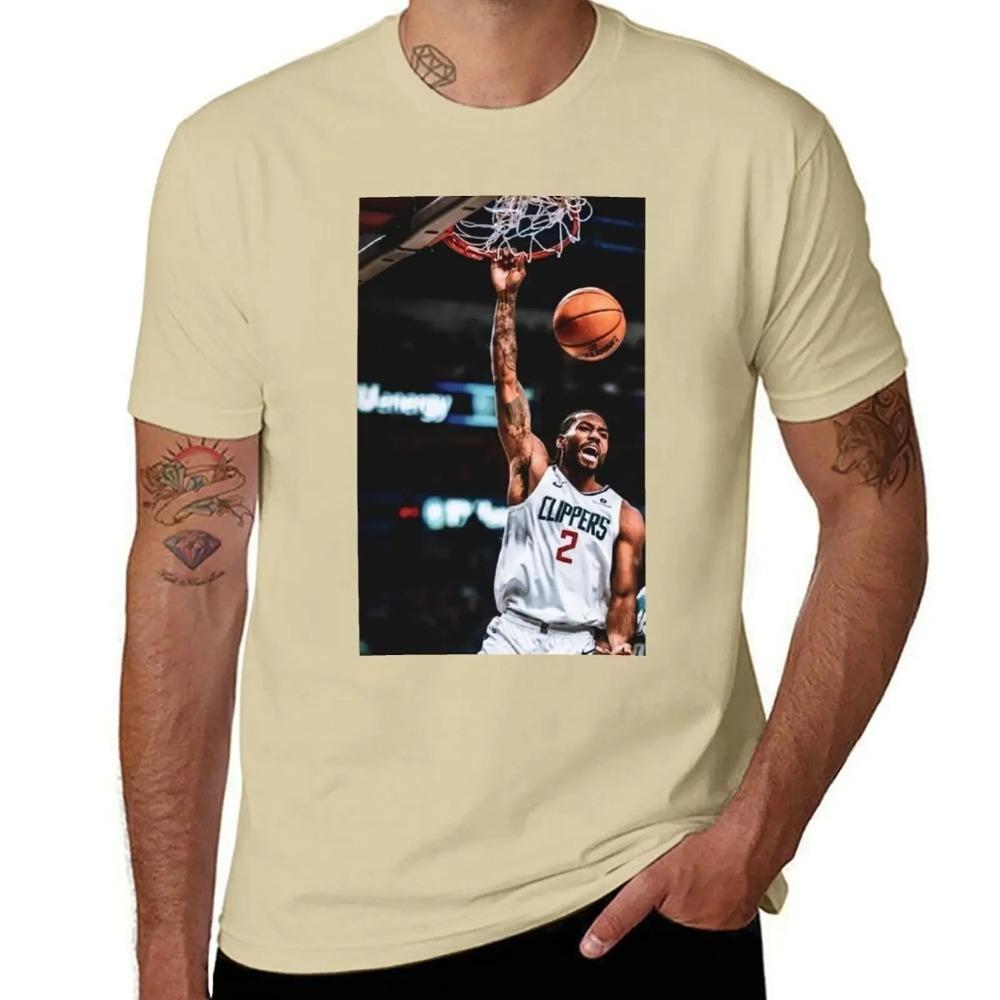 Kawhi Leonard LA Clippers Ikonischer Dunk Grafikdruck Lässiges Kurzarm NBA Basketball Streetwear T-Shirt