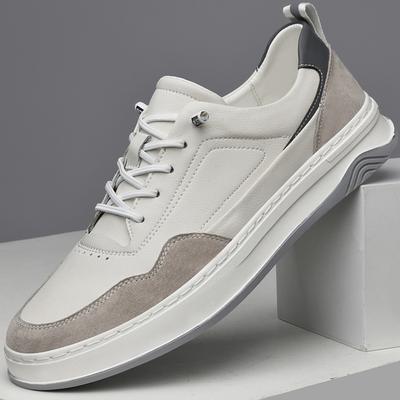 Men's Shoes Trendy Fashion Men's Retro British Style White Shoes Men's Sports Shoes Cowhide Casual Board Shoes