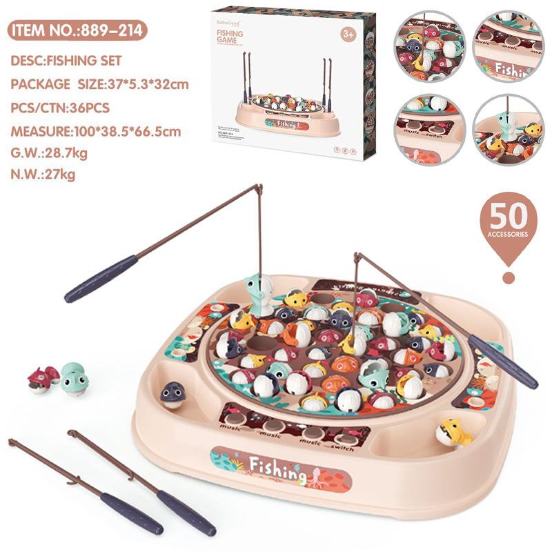 

Имитация игры в дом Детские игрушки для рыбалки Электрические вращающиеся Музыкальная подсветка Функция Взаимодействие родителей и детей