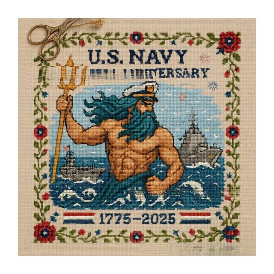 USA 250-årsjubileum Broderisett DIY Nålbinding Nybegynner Patriotisk Minne Broderimønster Suvenirgave for Nybegynnere Veteraner Militære