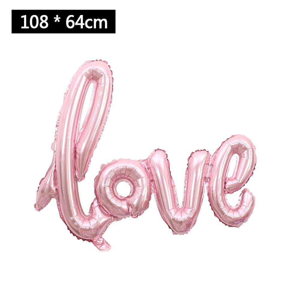 

Large One-Piece Love Letter Balloon Wedding Room Decoration Wedding Supplies Wedding Birthday Party Aluminum Film Balloon Siamese Pink LOVE