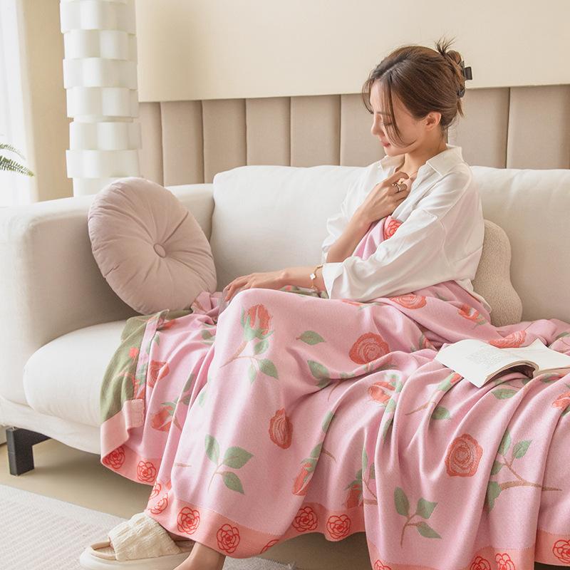 1Pc Bamboo Fiber Four Layer Gauze Summer Quilt, Cool Refreshing Thin Blanket, Air-Conditioned Nap Quilt