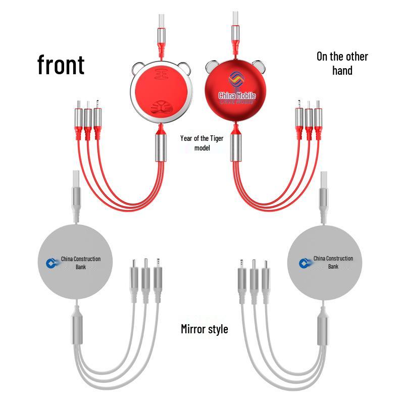 Juran Retractable Multi-Head Fast Charging Cable - 3-in-1 Function