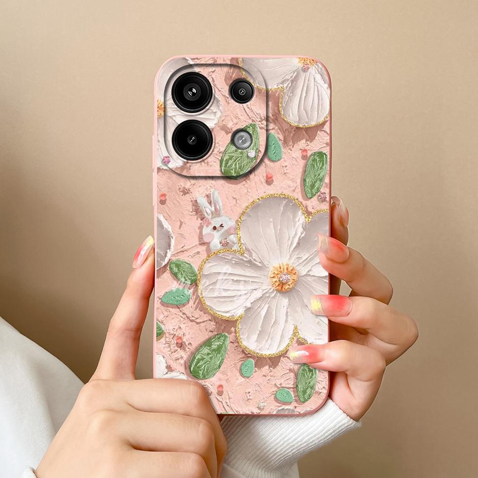 For Xiaomi Poco M6 Pro 4G 5G Casing Fashion Black Coconut Tree Liquid Silicone Soft TPU Cover For XiaomiPocoM6 M6Pro 4G 5G Funda