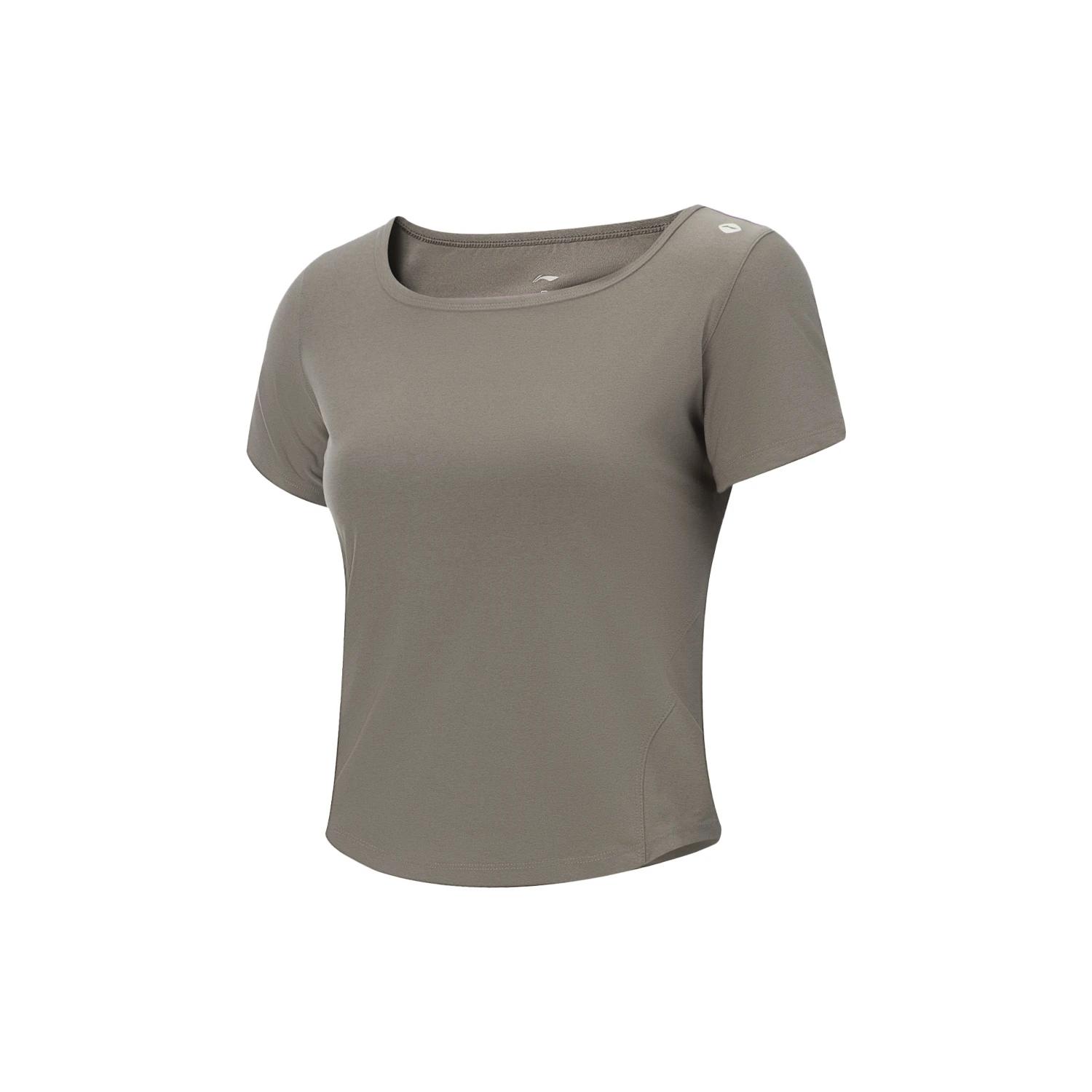 Li-Ning Fitness Series Moisture-Wicking Slim Fit Comfortable Short Sleeve T-Shirt Women tops ATSV422-3 L