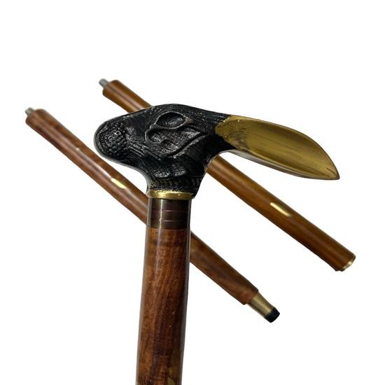 Rabbit Head Walking Cane, Designer Stick Cane, Gentlemen Gift, Fancy Stick For Men