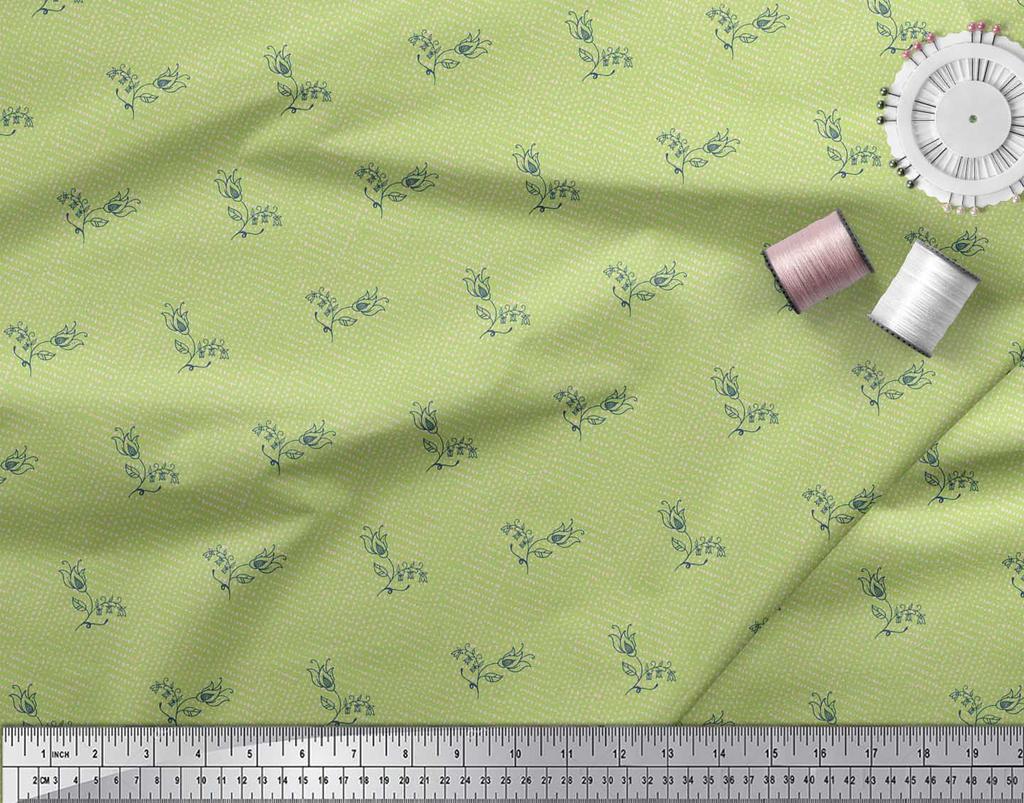 Soimoi Material Satin Crep Japonez Violet cu Imprimeu Floral Artistic cu Muguri la Metru 42 Inch