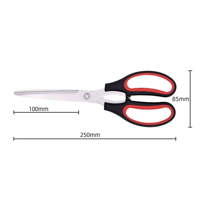 Stainless Steel PP Handle Korean Barbecue Clips Household Multi Functional Kitchen Scissors With Beer Bottle Opener