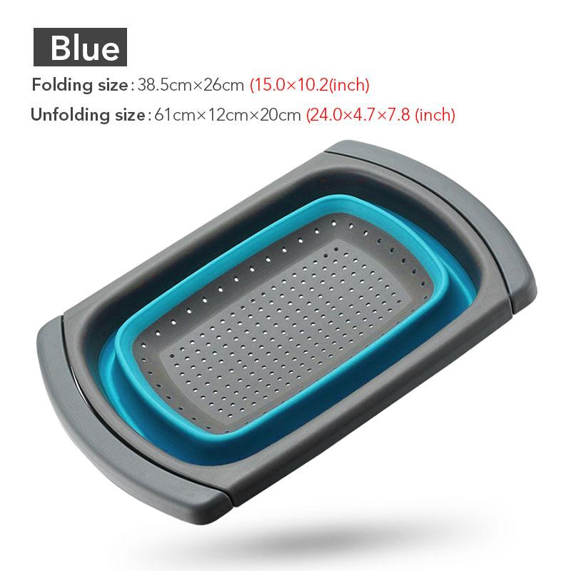 

Складные дуршлаги Myvit, кухонная корзина-сито, складные корзины для слива фруктов и овощей, складная корзина для слива, кухонные инструменты синий