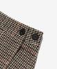 CARGOBROS FOR WOMAN Wool Check Pleated Wrap Midi Skirt (Brown)