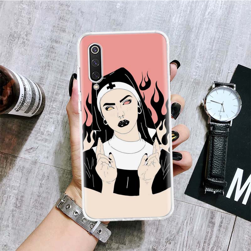 

Розовый чехол для телефона с изображением черепа кошки и ведьмы для Xiaomi Redmi 9 9A 9C 9T 10 10A 10C 8 8A 7 7A 6 6A K40 K20 Pro K30 S2 10X с принтом Redmi S2