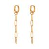 European and American 18K Gold Plated Tassel Earrings: Fashionable Simple Paperclip Chain Design