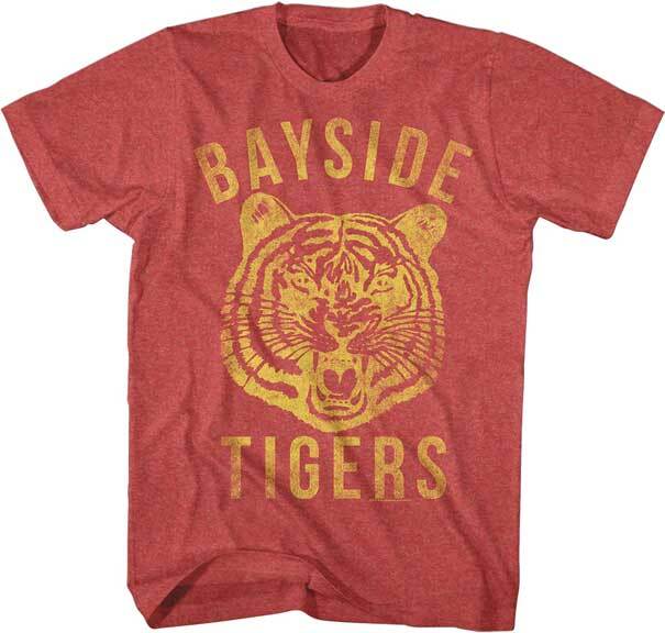 Saved By The Bell Bayside Tigers Big Distressed Yellow Logo Men T Shirt M