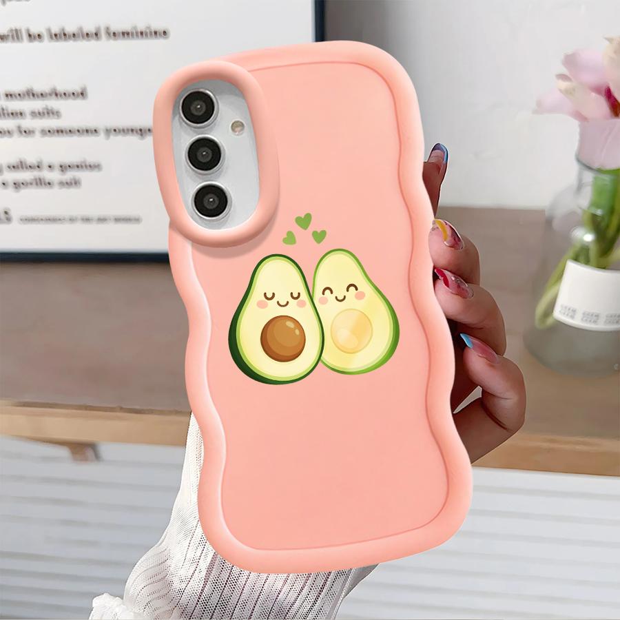 Zelené pouzdro na avokádo pro Samsung Galaxy A14 A21s A16 A15 A13 A11 A52 A12 Měkký kryt na telefon A04 A22 A03 A06 A05 A33 A53 A23