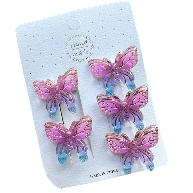 5PCS Sweet Stereoscopic Gradient Cute Baby Hairpins Kids Hair Clips Children Headwear Princess Barrette Girls Accessories