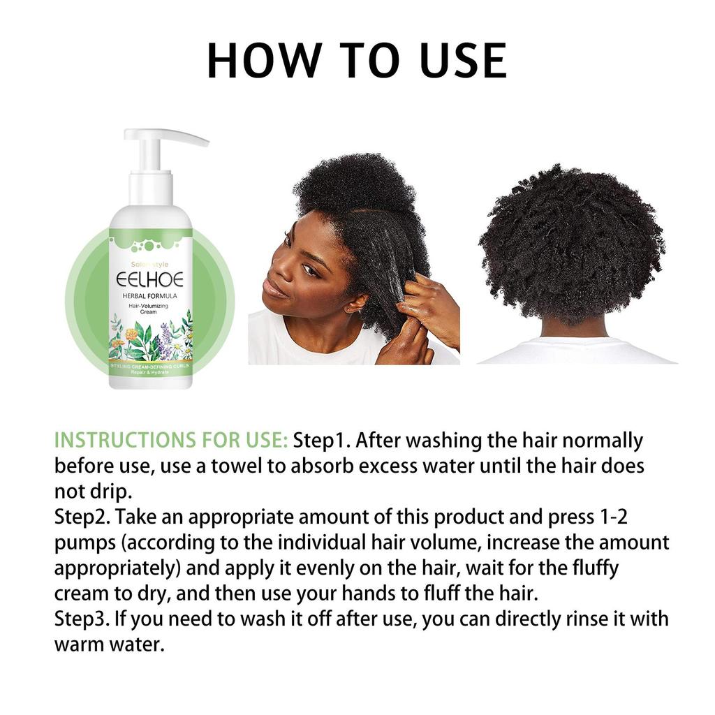 EELHOE Bouncy Volume Pflegecreme Anti-Frizz Lockiges Haar Volumen Natürliches Volumen Styling Haarpflege Elastifizierer