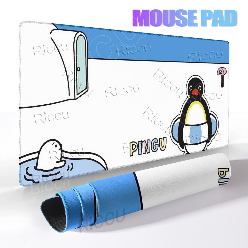 Cartoon Penguin Pingu Pattern Mouse Pads Anti-slip Rubber Computer Keyboard Mats Gamer Balance Decoracion Deskmat Laptop Carpets