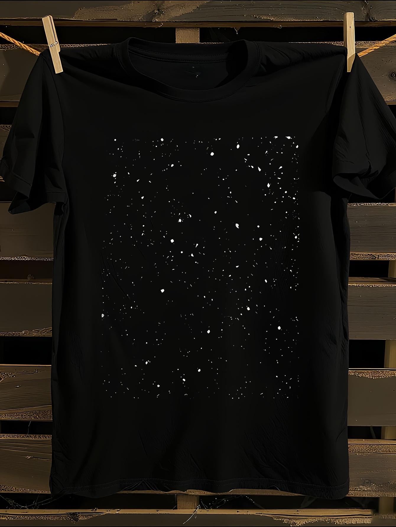 Black Starry Night Glitter T-shirt S