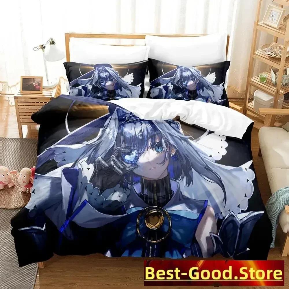 Ouro Kronii Bedding Set Single Twin Full Queen King Size Bed Set Adult Kid Bedroom Duvetcover Sets Anime Parure De Lit Bed