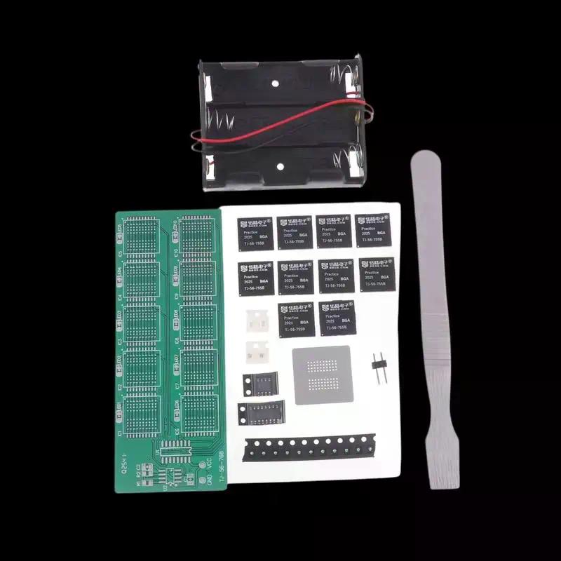 BGA Chip Soldering Practice Board Kit Decimal Flowing Lights Teaching Practical Training Soldering Practice Loose Parts